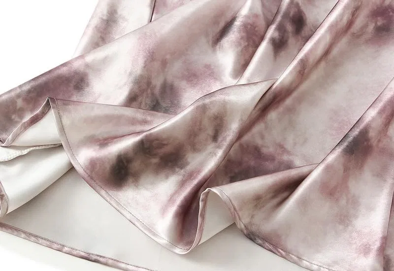 Женская длинная юбка с китайской тушью Satin, Purple — фото 4