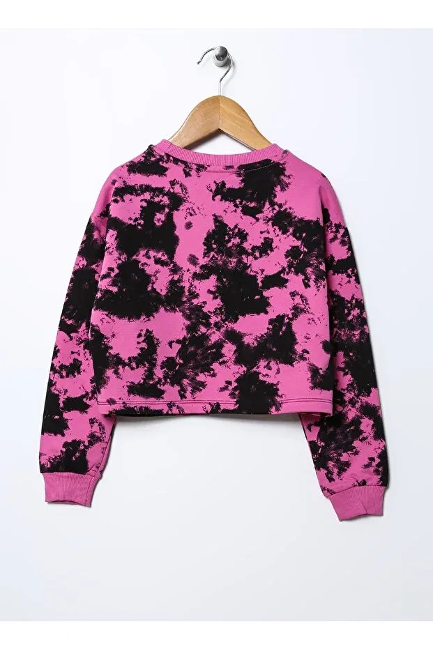 Детские свитшот для девочек с принтом Batik girl's pink sweatshirt prg-18 Funky Rocks, Pink — фото 2