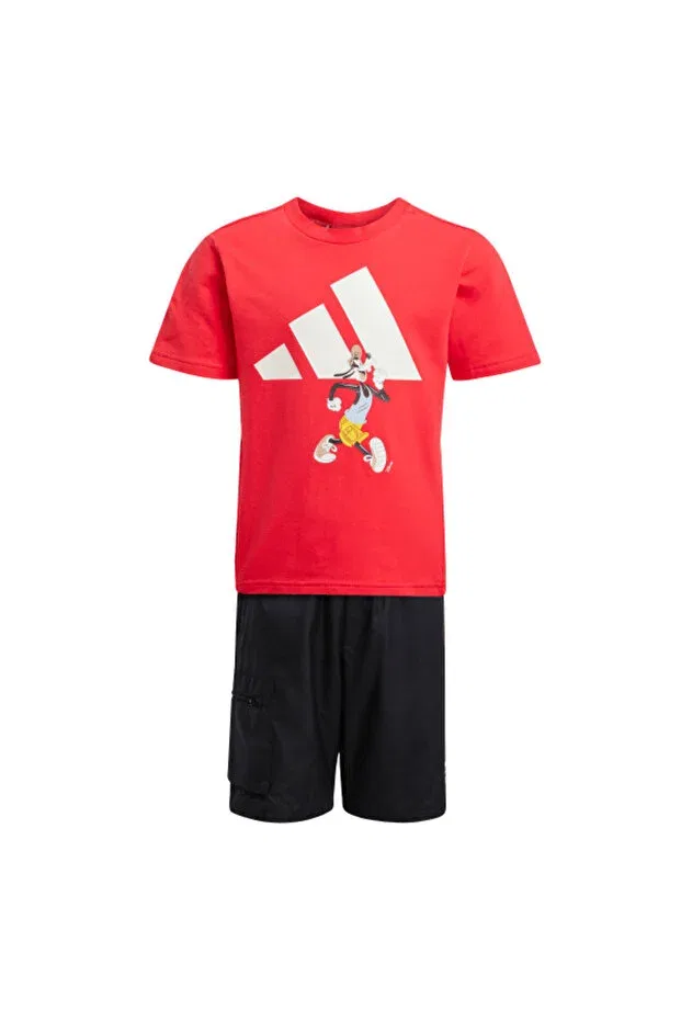 Детский спортивный комплект для девочек с принтом Adidas, Red — фото 3