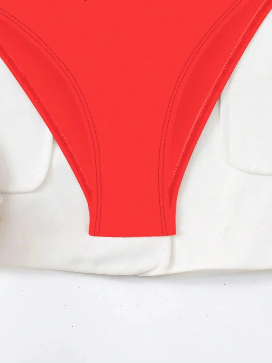 Женский бикини-сет с push-up и завязками, Two Piece Bikini Set, Red — фото 4