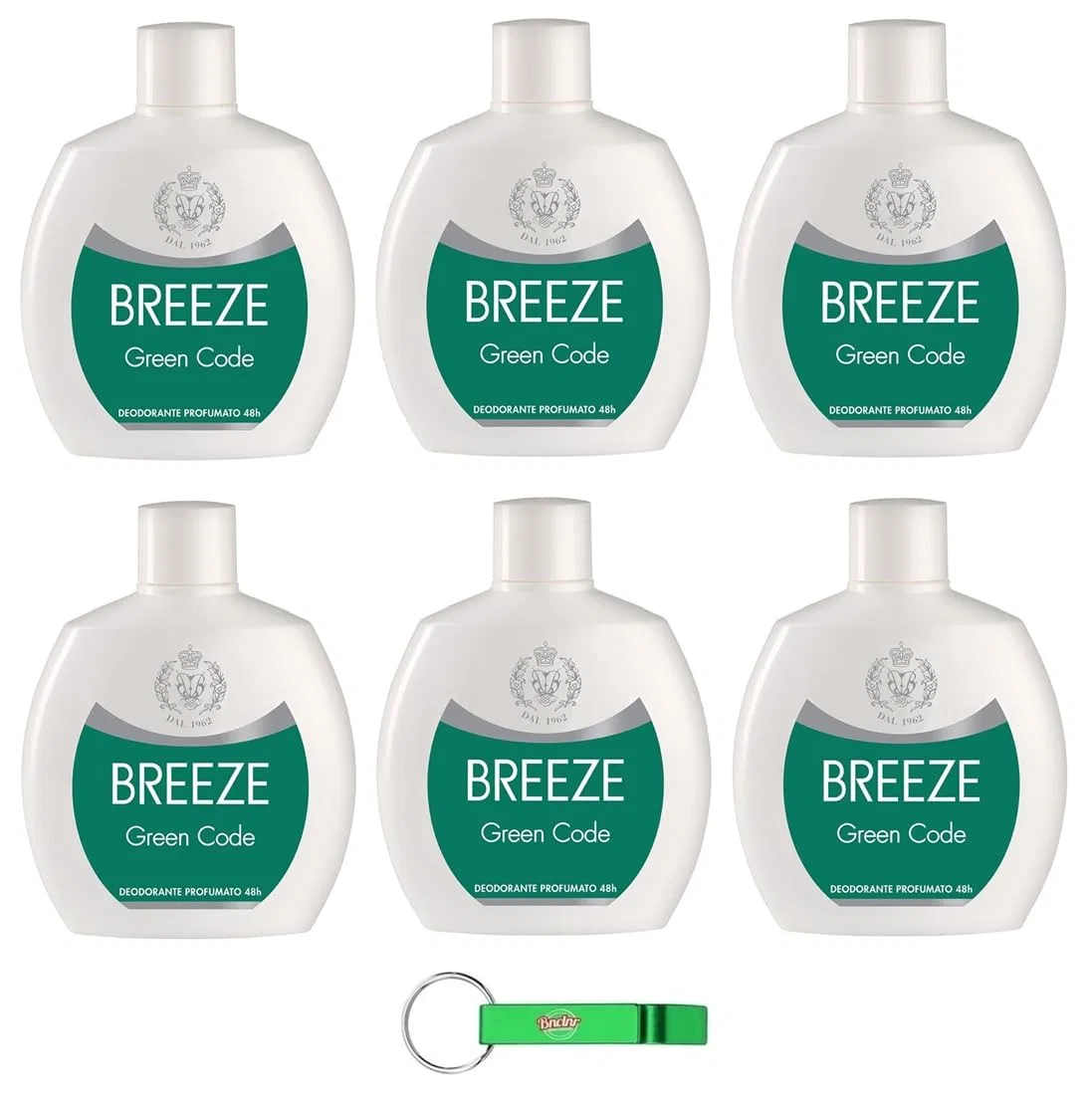 Дезодорант без газа и алюминия Breeze Green Code, Beni Culinari, набор 6 шт. по 100 мл, Green Code