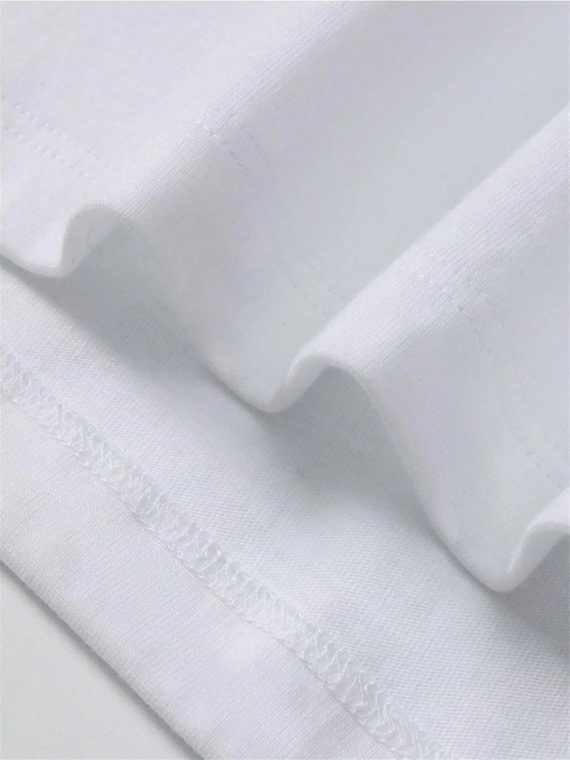 Мужская свободная футболка с каплевидным плечом, White — фото 4