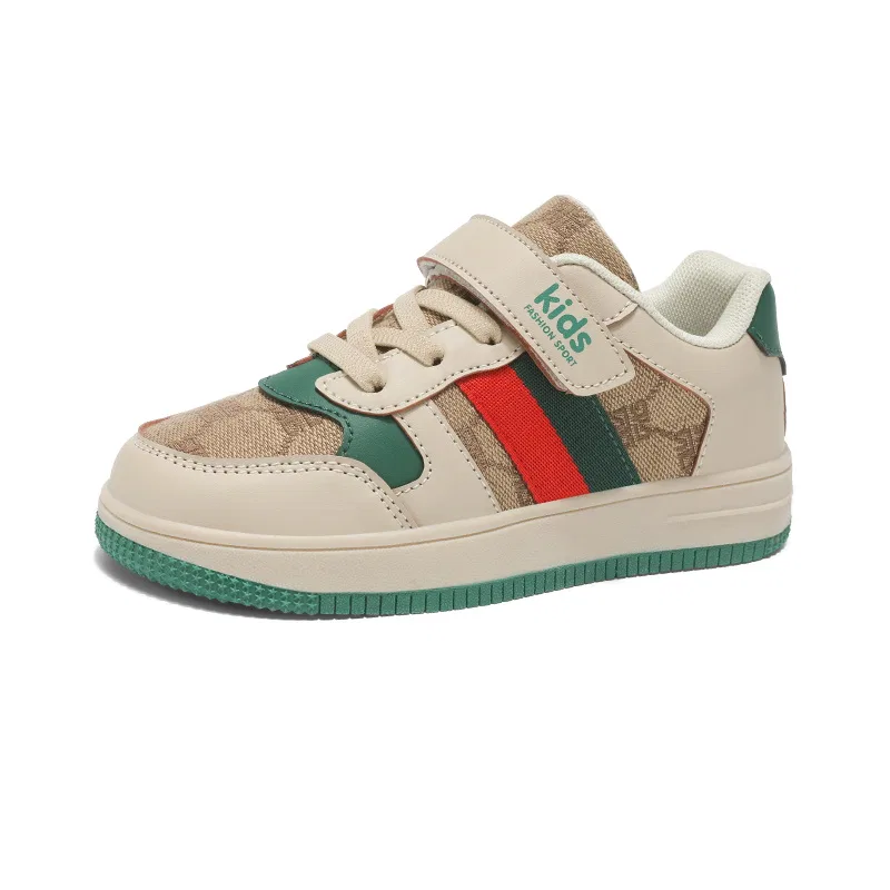 Детские кеды для скейтбординга с закрытым носком VENICEW, Beige Green — фото 4