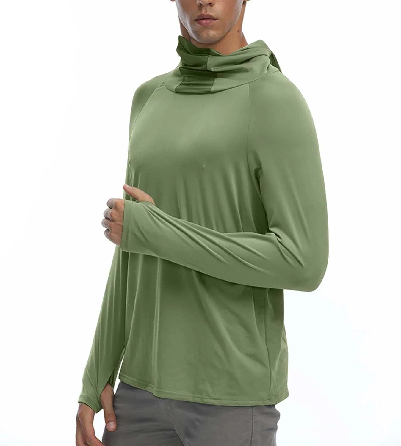 Женская солнцезащитная куртка с капюшоном UPF 50+, Army Green — фото 3