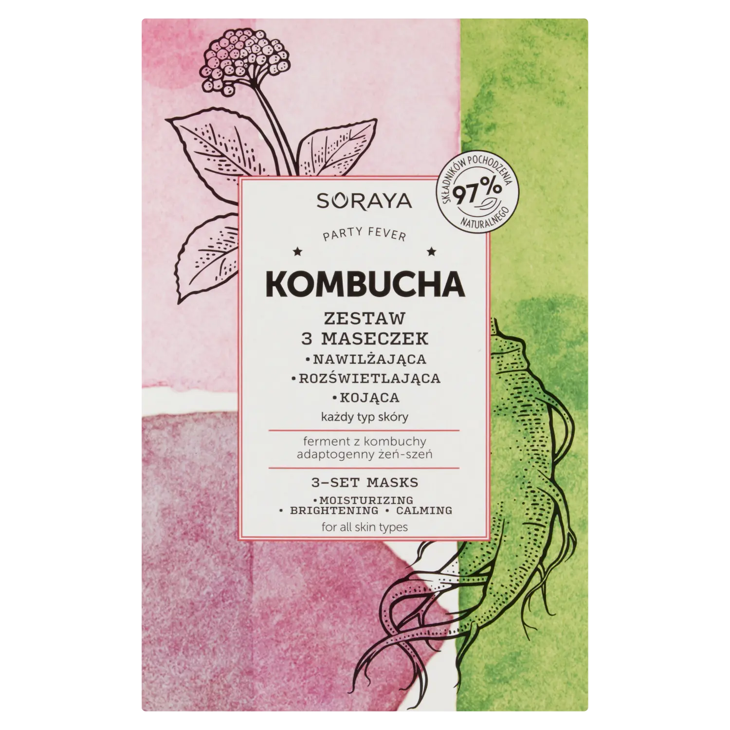 

Soraya Kombucha набор масок для лица, 3x8 мл