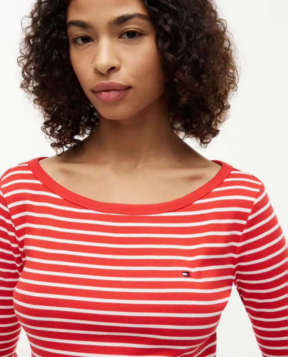 Женская футболка Slim Cody с рукавом 3/4 Tommy Hilfiger, Красный — фото 3
