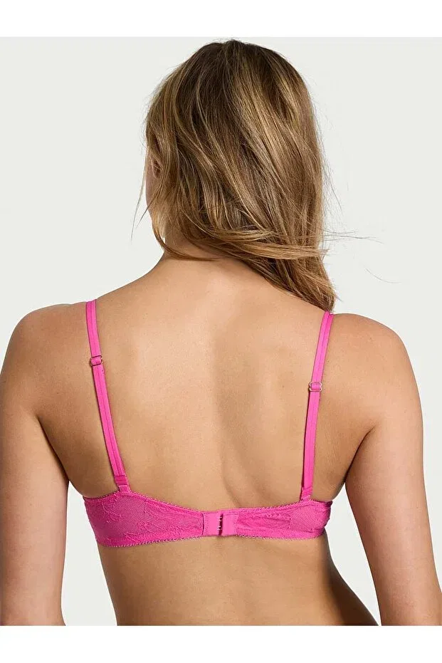 Женский бюстгальтер с кружевом Rose lace Victoria'S Secret, Ultra Pink — фото 2