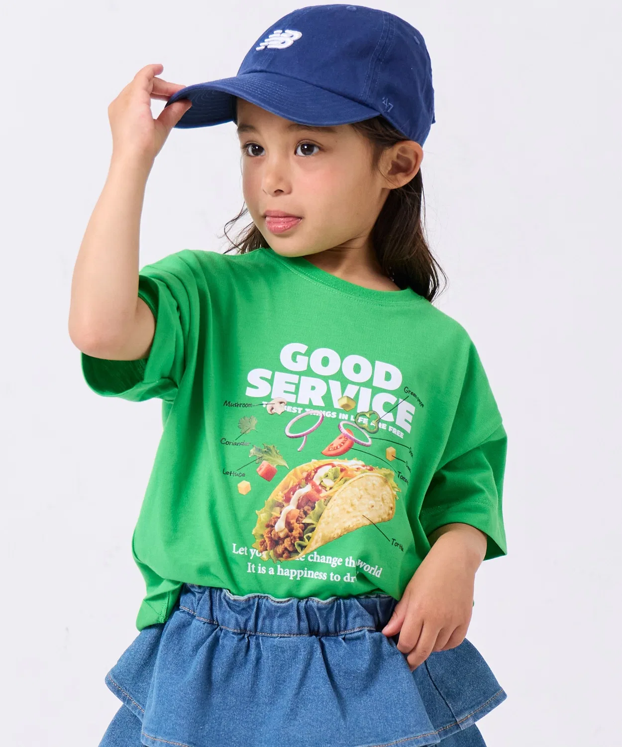 Детская футболка с принтом Retro Food Graphic pairmanon, Green