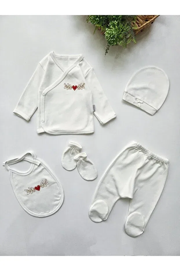 Детский комплект боди для новорожденных 100% хлопок Gizakids, White-Red — фото 2