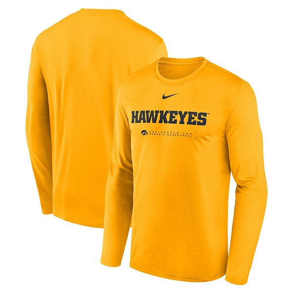 

Мужская золотая баскетбольная футболка Iowa Hawkeyes 2025 Courtside Legend Dri-Fit с длинным рукавом Nike