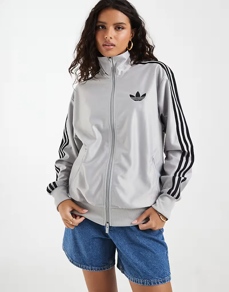 Спортивная футболка Adidas Originals Firebird свободного кроя, серебристого
