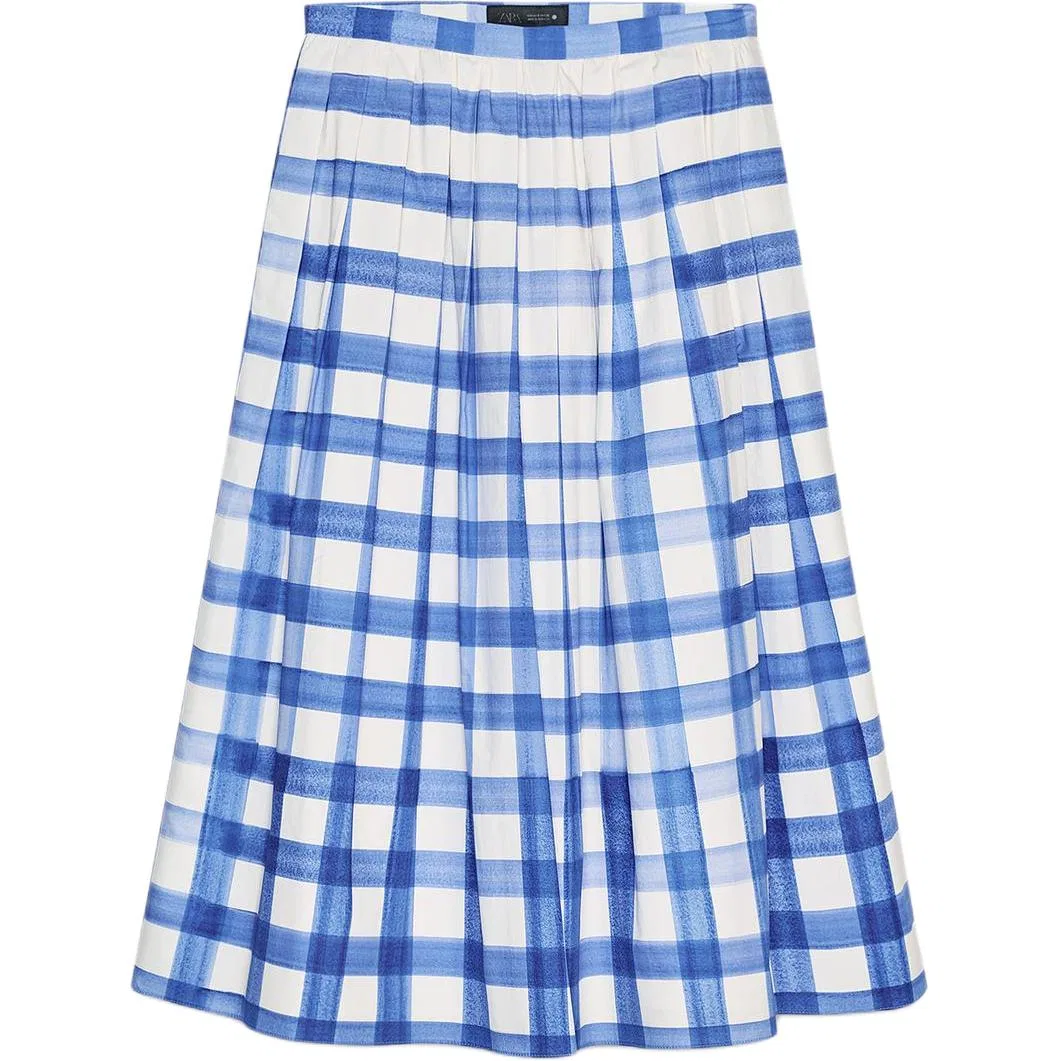 Женская длинная юбка повседневная ZARA, Blue/White