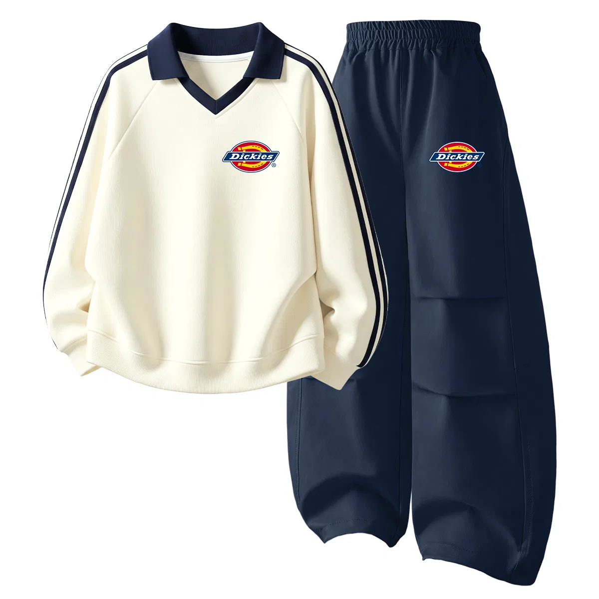 Детский комплект из футболки и шорт Dickies, Standard Logo Thick K Ivory White+Silicone Standard Logo K Cyan