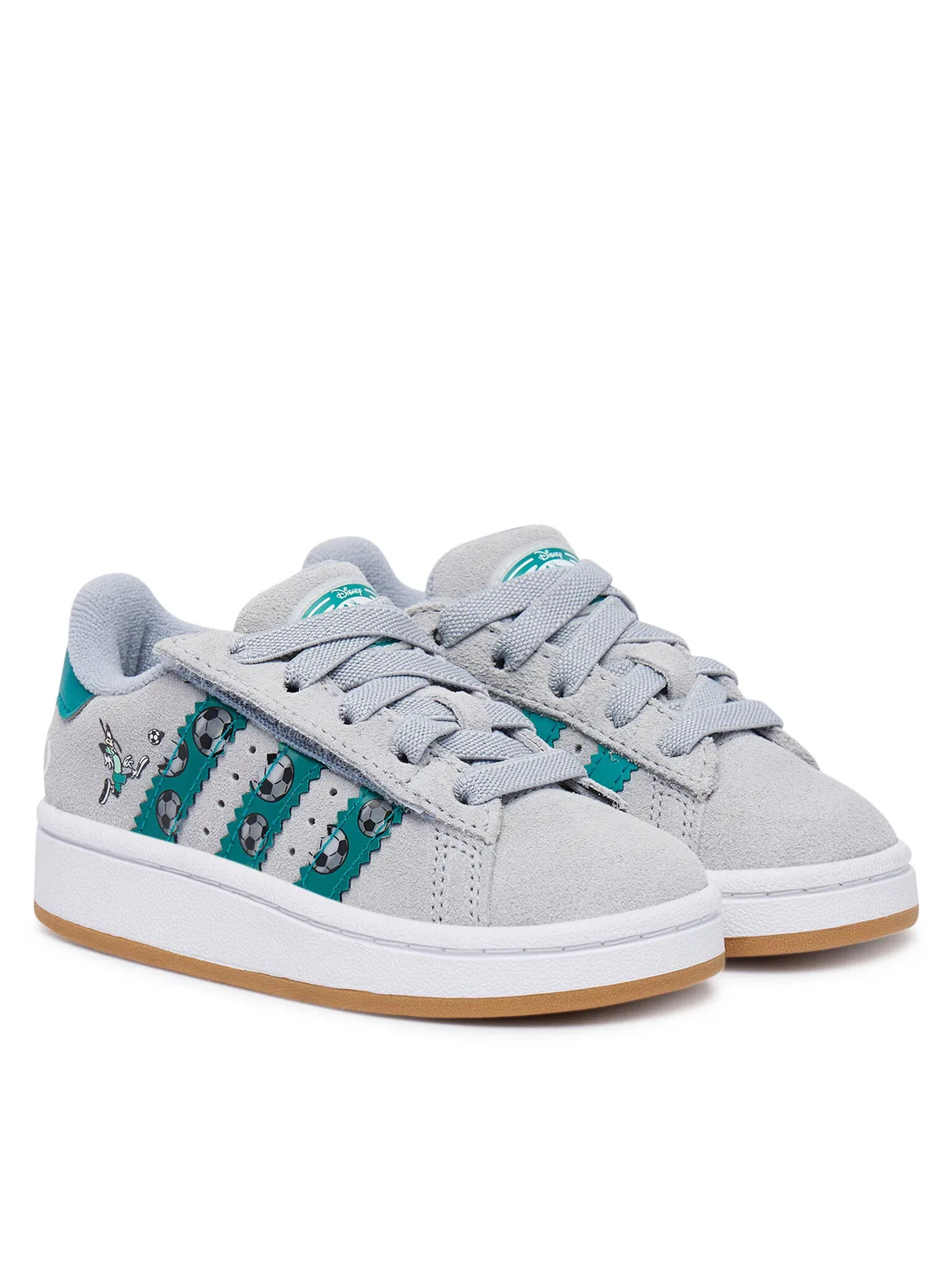 Кроссовки для мальчика Disney Campus Led Lights Comfort Closure Elastic Lace Adidas, серый — фото 2