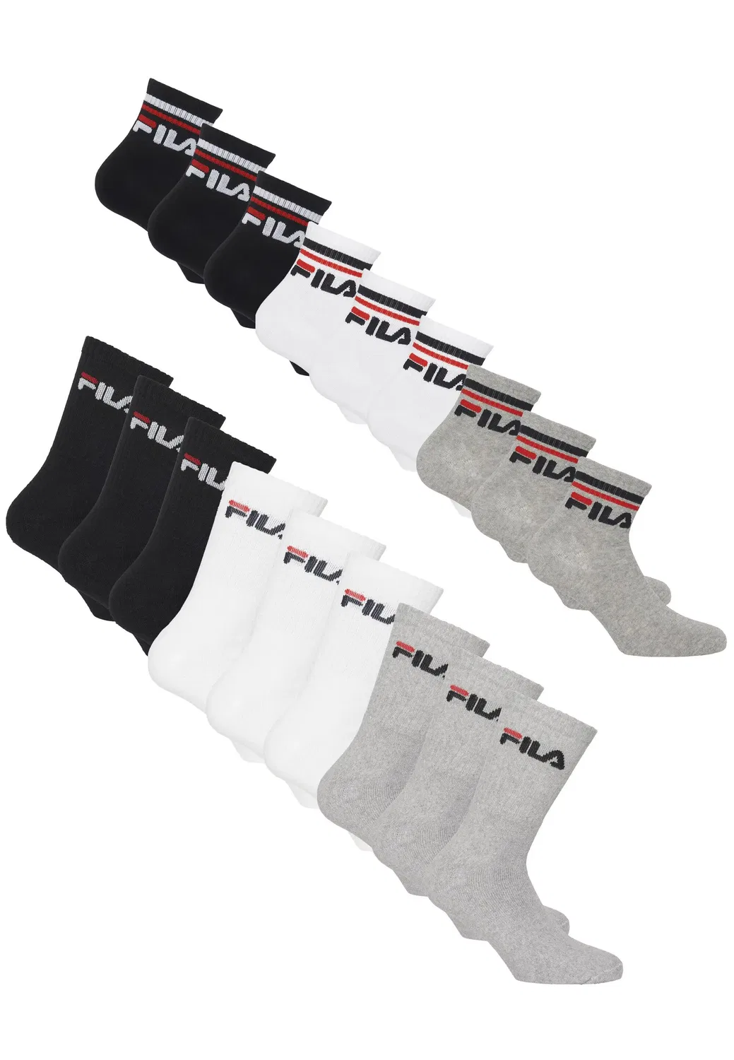 Детские носки с логотипом Fila, Schwarz / Weiss