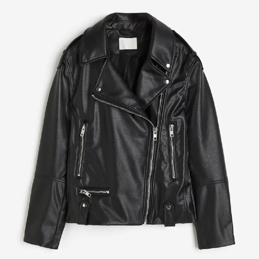 

Куртка H&M Coated Biker, черный