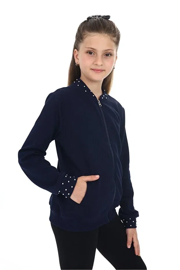 Детское платье-кардиган для девочек с длинным рукавом Toontoy, Navy Blue — фото 2