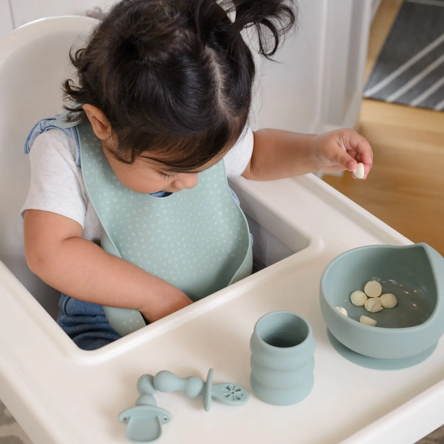 Набор для прикорма Baby Led Weaning 5 предметов, силикон, BooginHead, Green — фото 3
