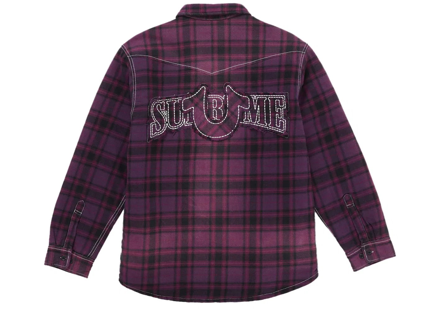 Мужская рубашка с квилтингом и принтом Supreme True Religion Shirt, Purple — фото 3