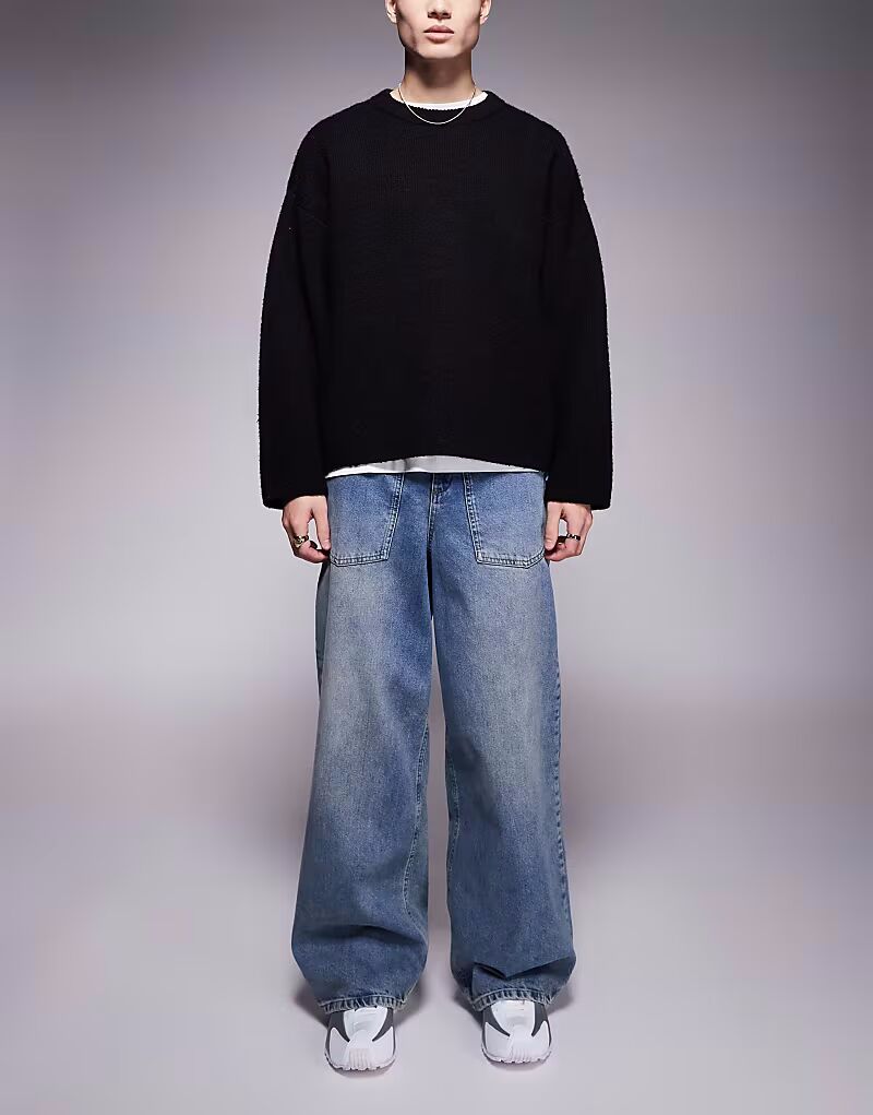

Джинсы ASOS DESIGN с защипами сзади, светло-голубого цвета