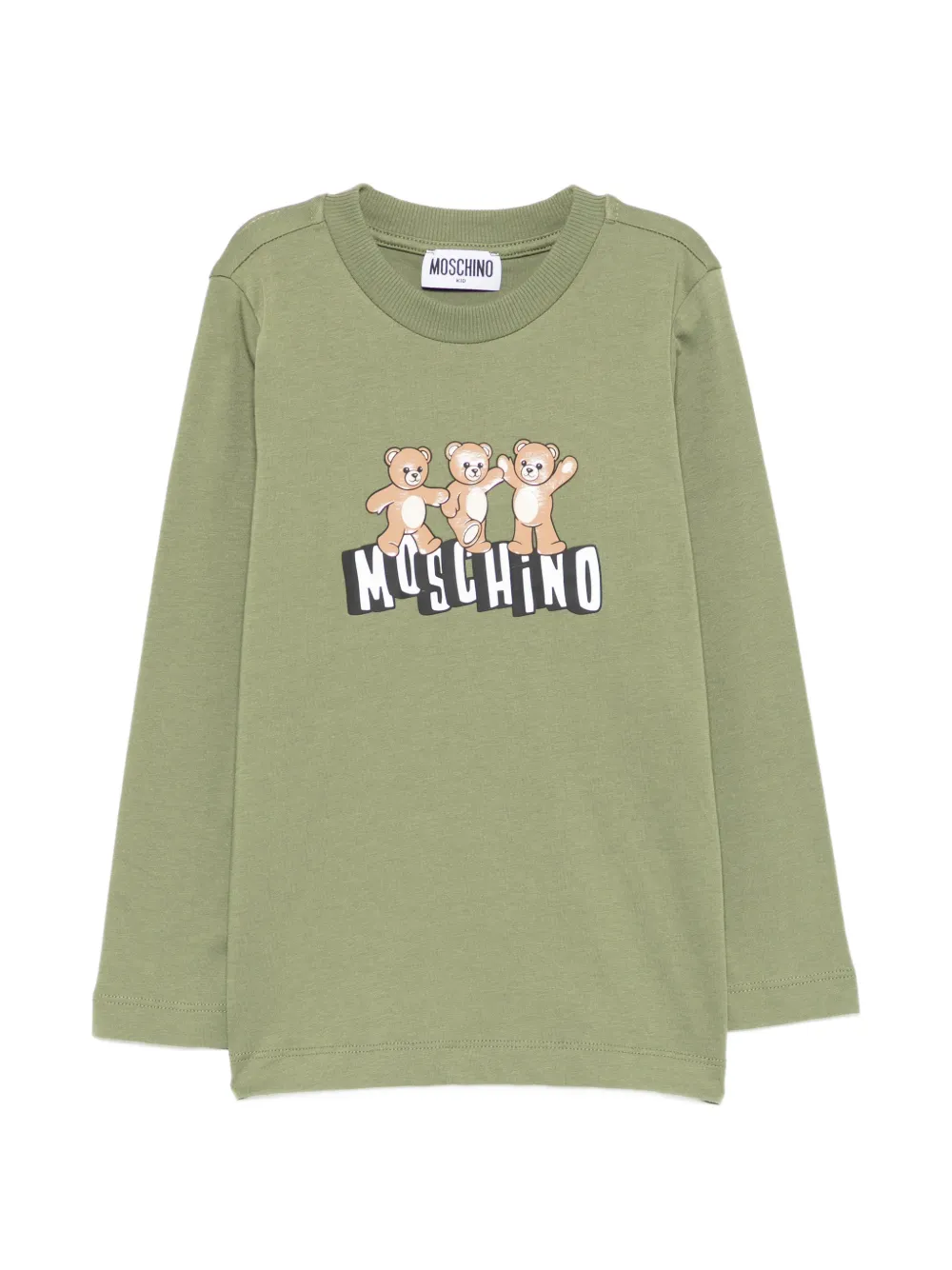 

Джемпер с принтом медведя Moschino Kids, зеленый