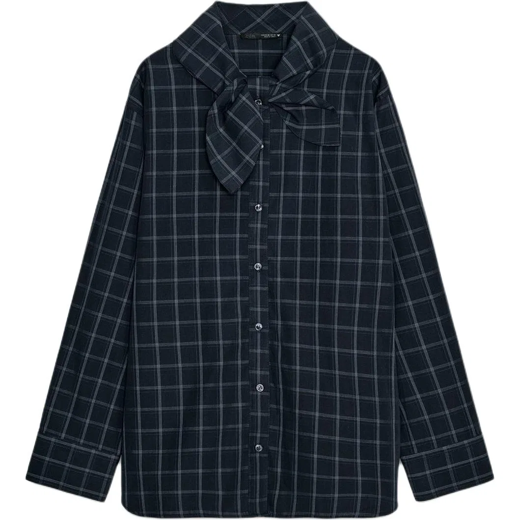 Женская рубашка с лацканами Blue/Sea Blue ZARA