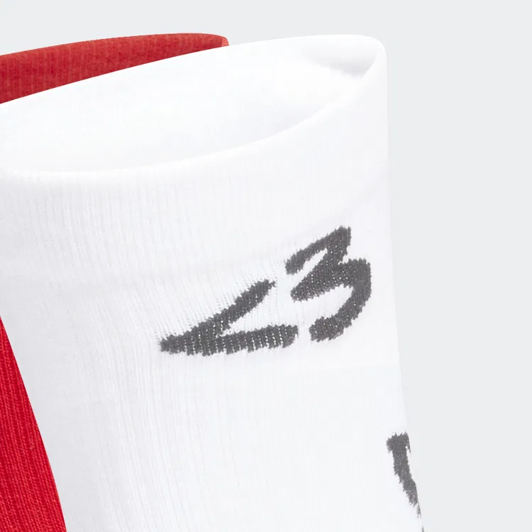 Носки спортивные Adidas Originals, 2 пары, White/Light Scarlet — фото 2