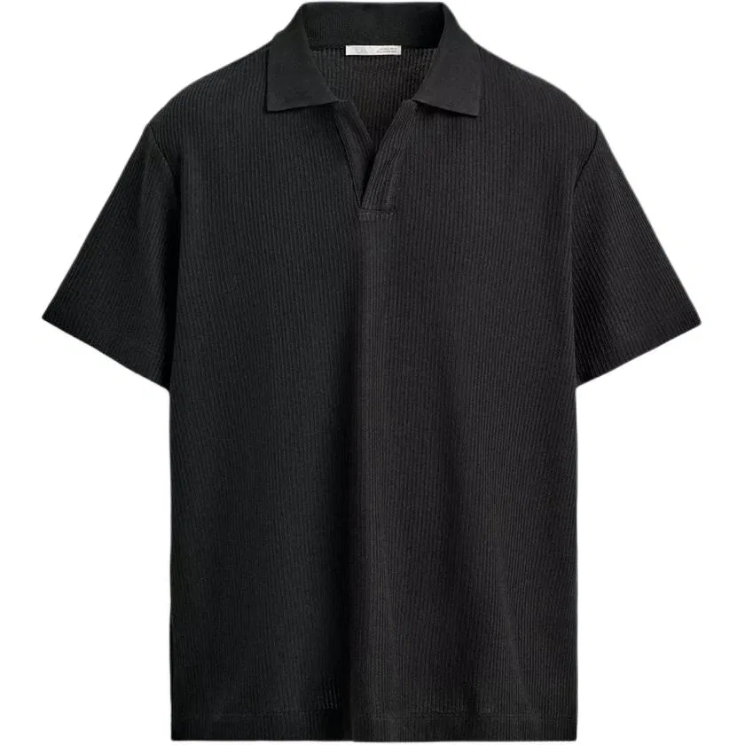 Мужское поло с воротником Black ZARA, Black