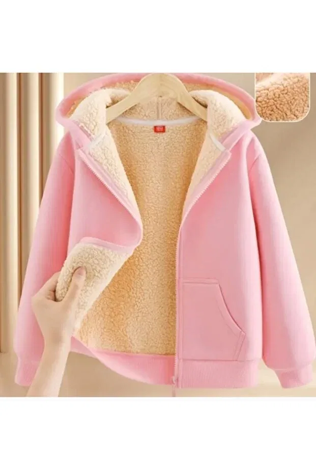 Детское зимнее пальто для мальчиков и девочек с капюшоном Aymelya, Light Pink — фото 2
