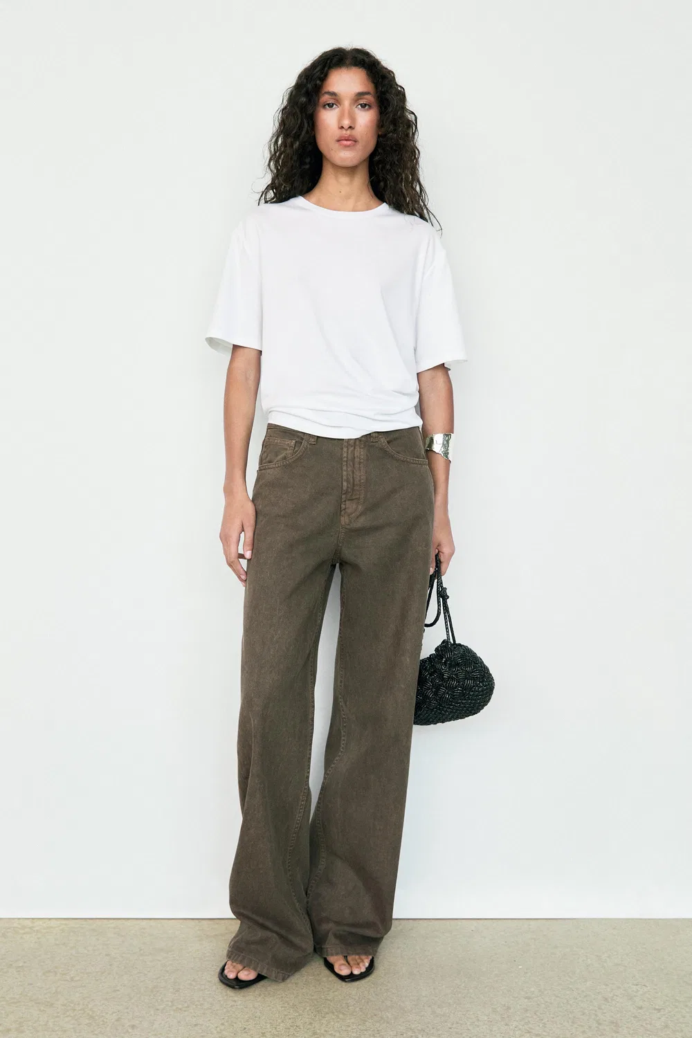 Футболка с коротким рукавом Massimo Dutti, из 100% хлопка, белый — фото 4