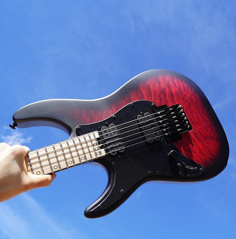 

Schecter DIAMOND SERIES Miles Dimitri Baker SVSS - Crimson Red Burst Satin 6-струнная электрогитара для левой руки (с автографом - 2023)