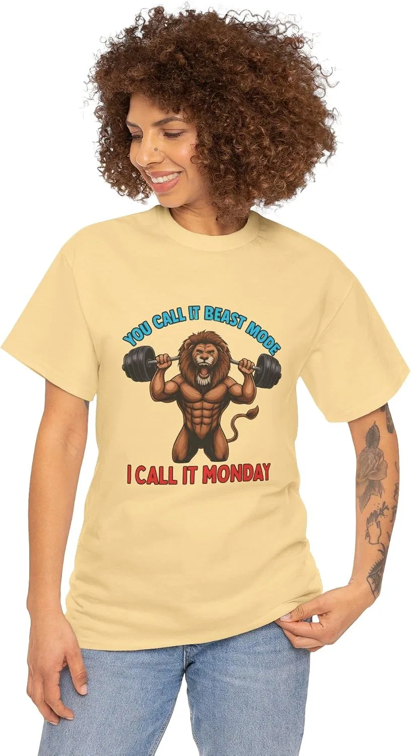 Unisex футболка с львом Beast Mode, Yellow Haze — фото 2