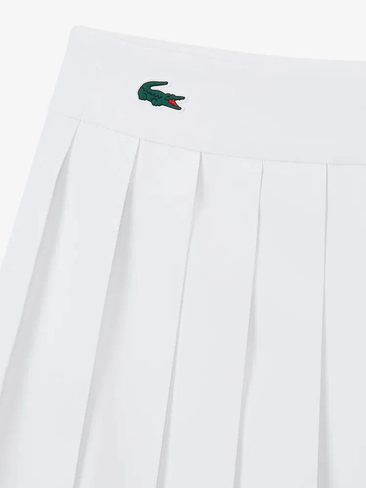Юбка теннисная LACOSTE White с типингом — фото 2