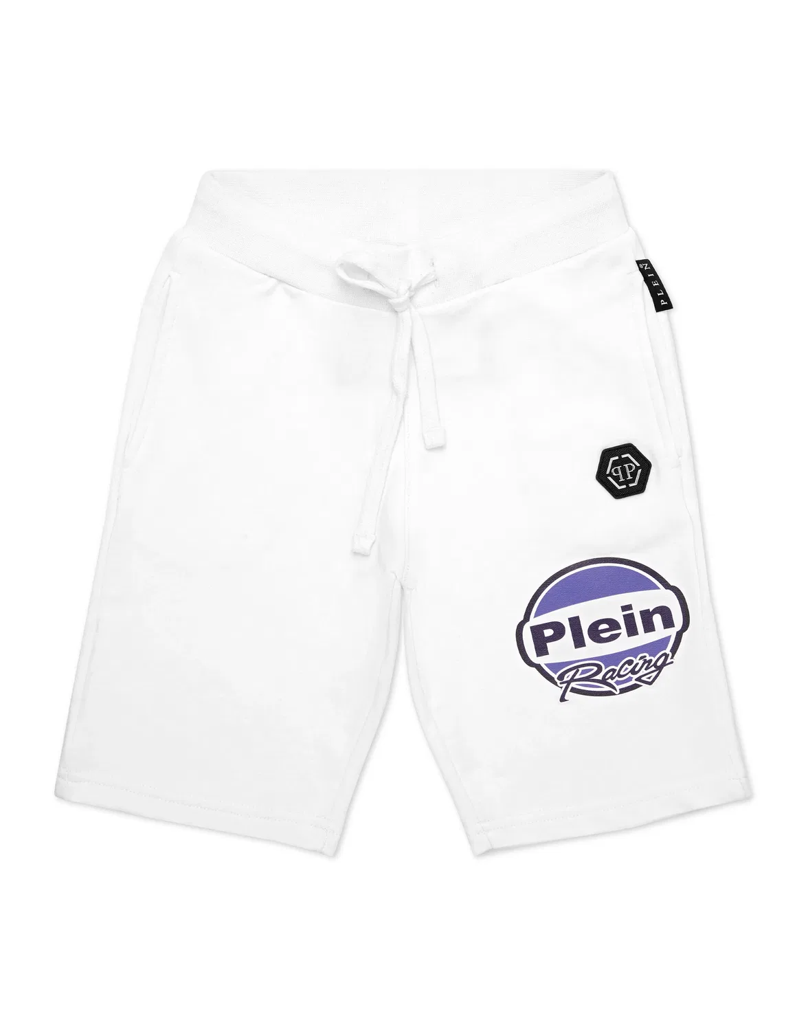 Детские шорты свободного кроя с мотивом Racing Club PHILIPP PLEIN, White