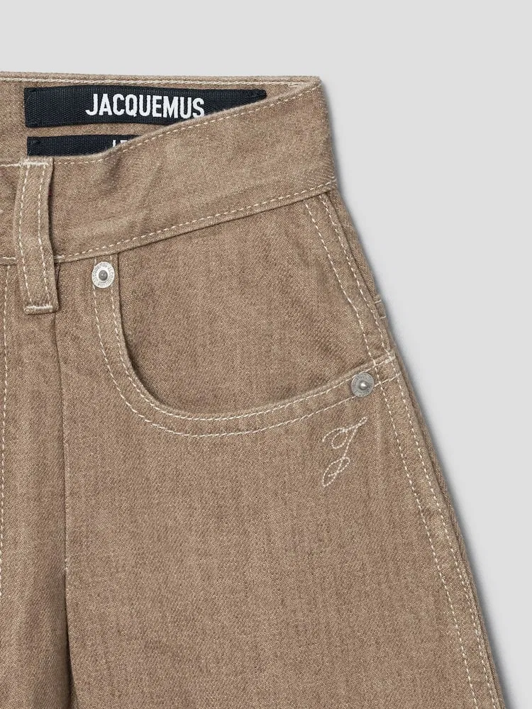 Джинсы широкие Ovalo JACQUEMUS, Beige — фото 4