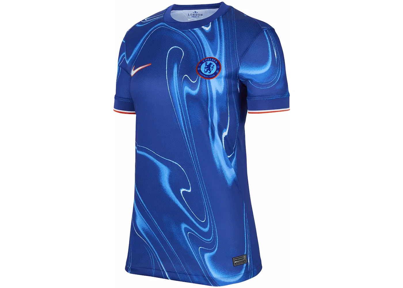 Мужская футбольная футболка с длинным рукавом Nike Chelsea FC 2024 Stadium Home Soccer Replica Jersey, Rush Blue/Team Orange/White