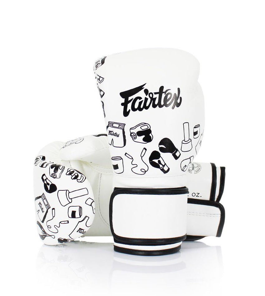 

Боксерские перчатки Fairtex Art Collections Graffiti Microfiber, 14 oz., белый