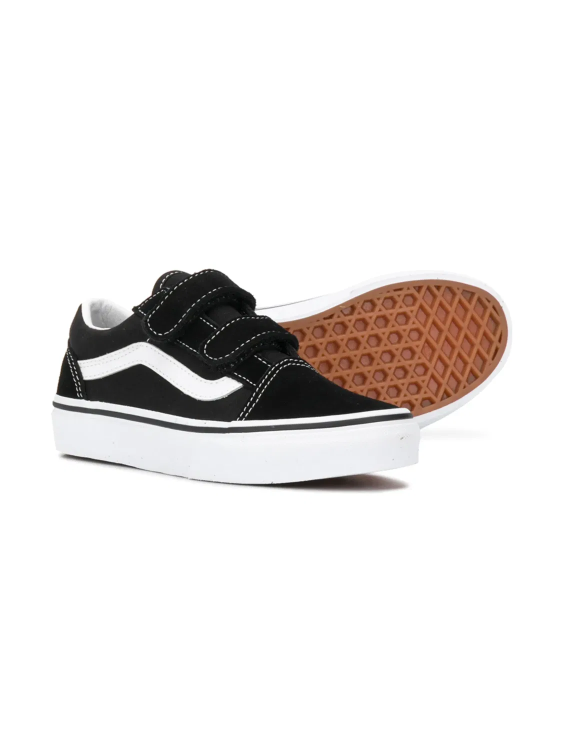 Кожаные кроссовки с ремешками Vans, черный — фото 2