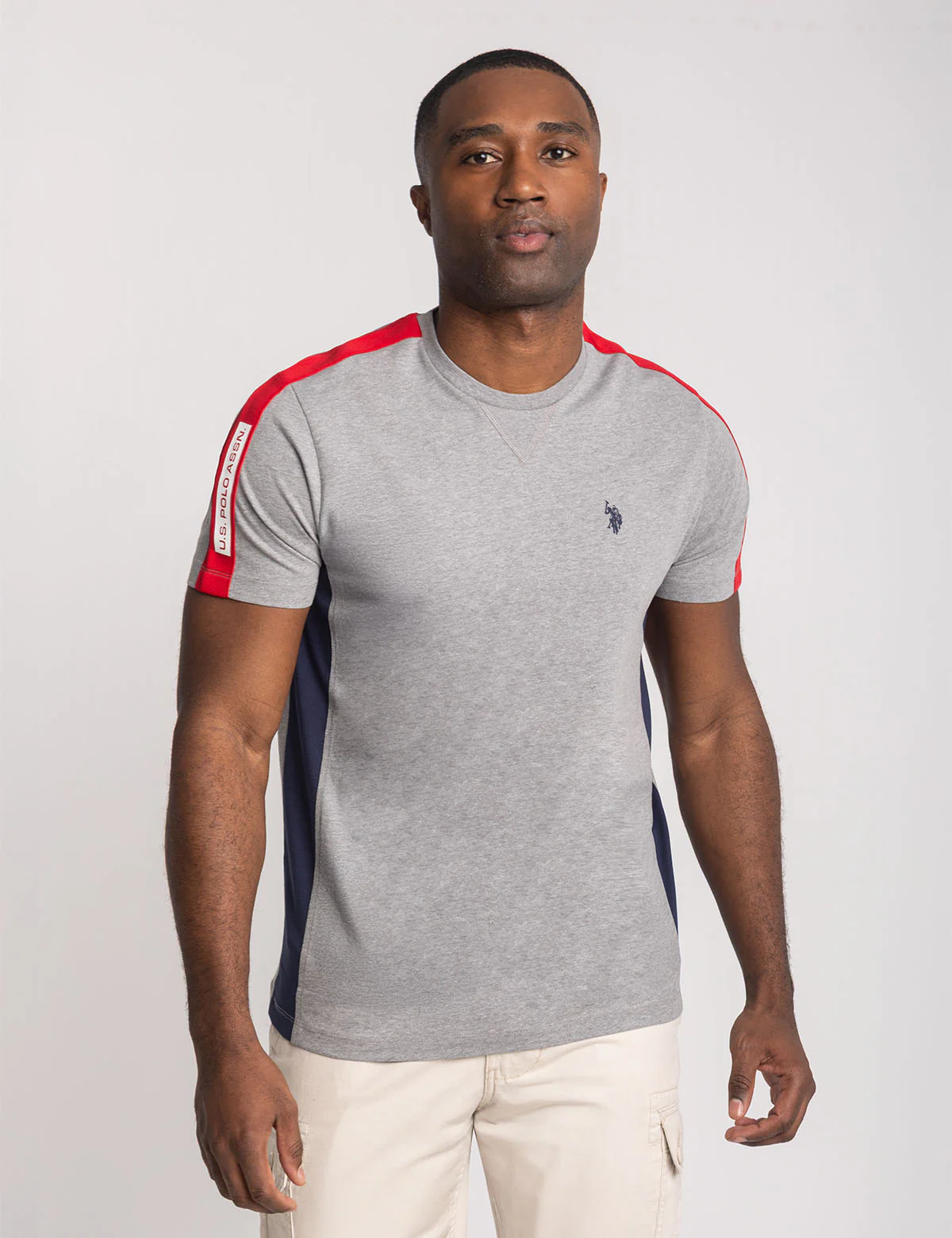 

Футболка U.S. Polo Assn Shoulder Tricot Tape Jersey Color Block, серый