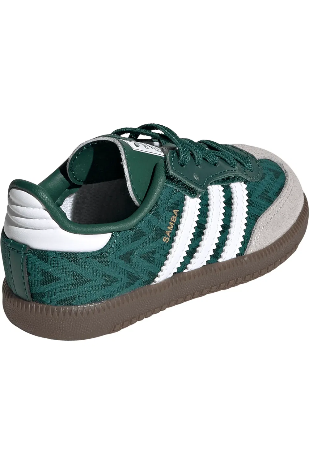 Кроссовки детские футбольные Samba OG adidas, Green/White/Gum — фото 2