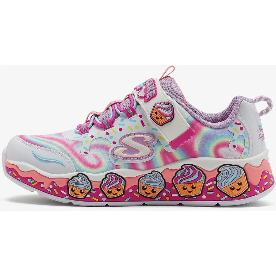 Детские кроссовки с принтом Cupcake Cutie Skechers, Белый