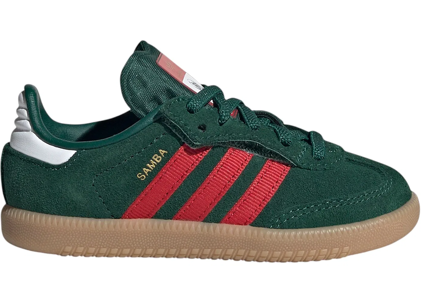 Детские кеды Lifestyle с дизайном FIFA World Cup 2026 Portugal Adidas Samba OG Comfort Closure, Team Dark Green/Better Scarlet/Gum