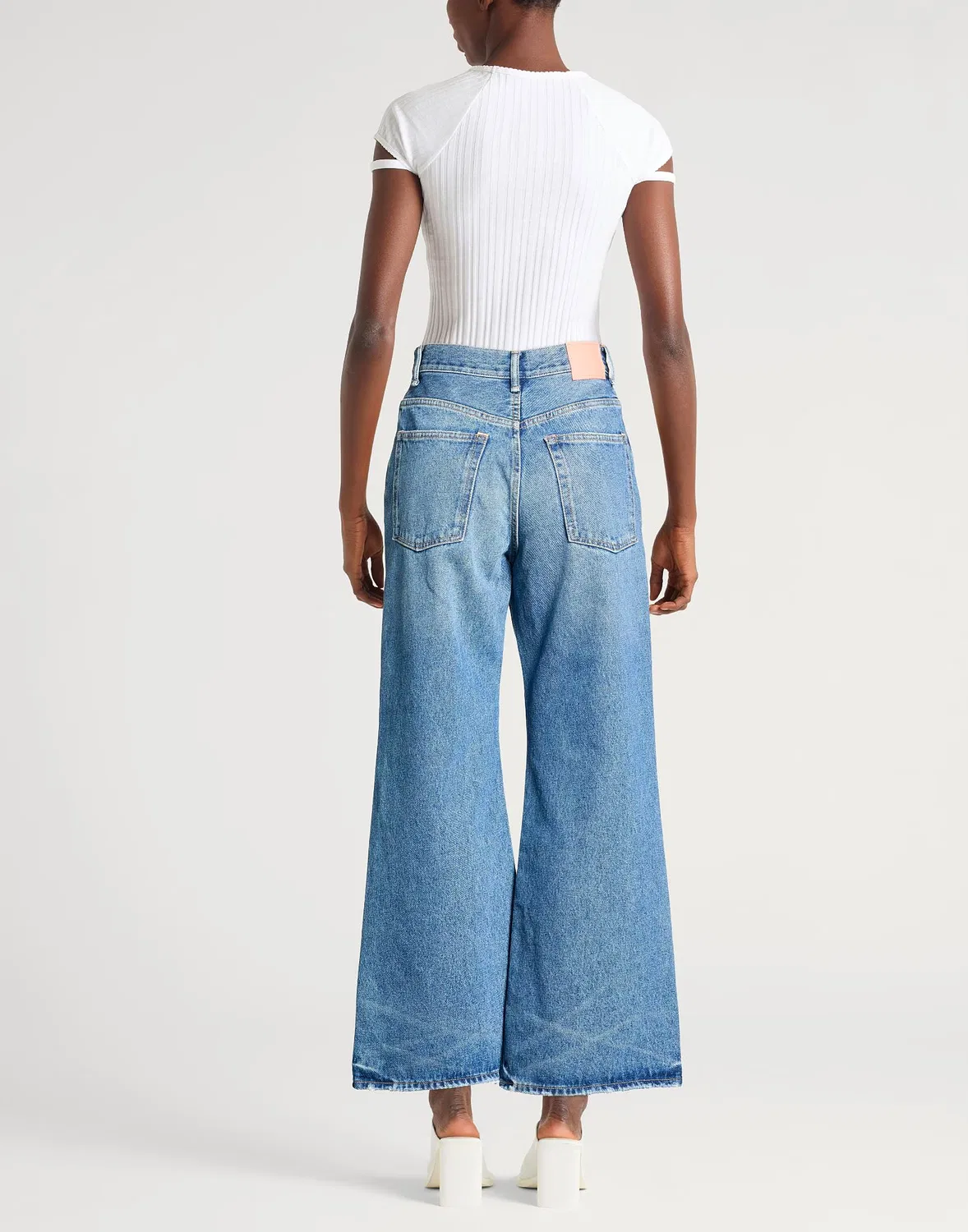 Женские джинсы-клеш с высокой посадкой Acne Studios, синий — фото 3