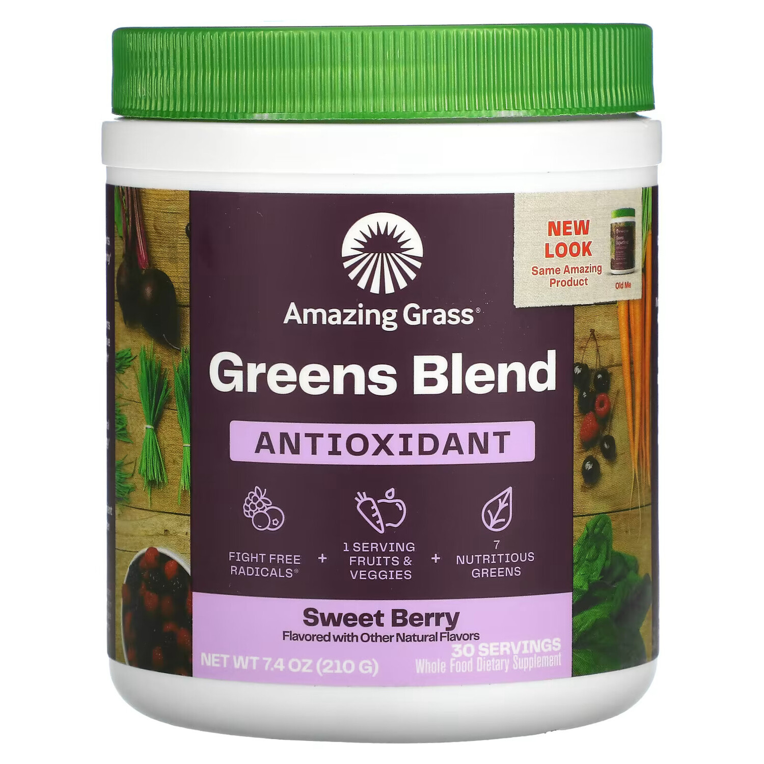 

Amazing Grass, Антиоксидант Green Superfood, сладкая ягода, 210 г (7,4 унции)
