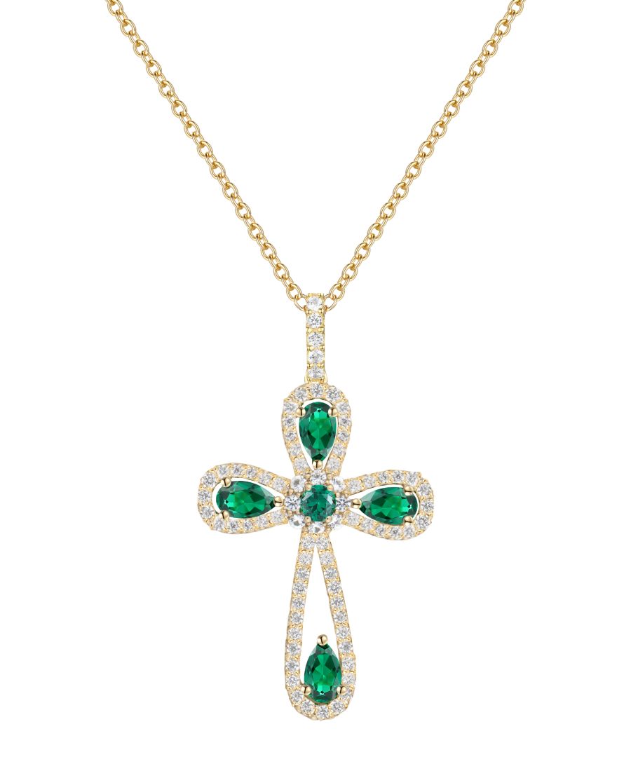 

Подвеска из стерлингового серебра с искусственно выращенным сапфиром (общий вес 1,5 карата) (также доступна с рубином и изумрудом) Macy's, Emerald