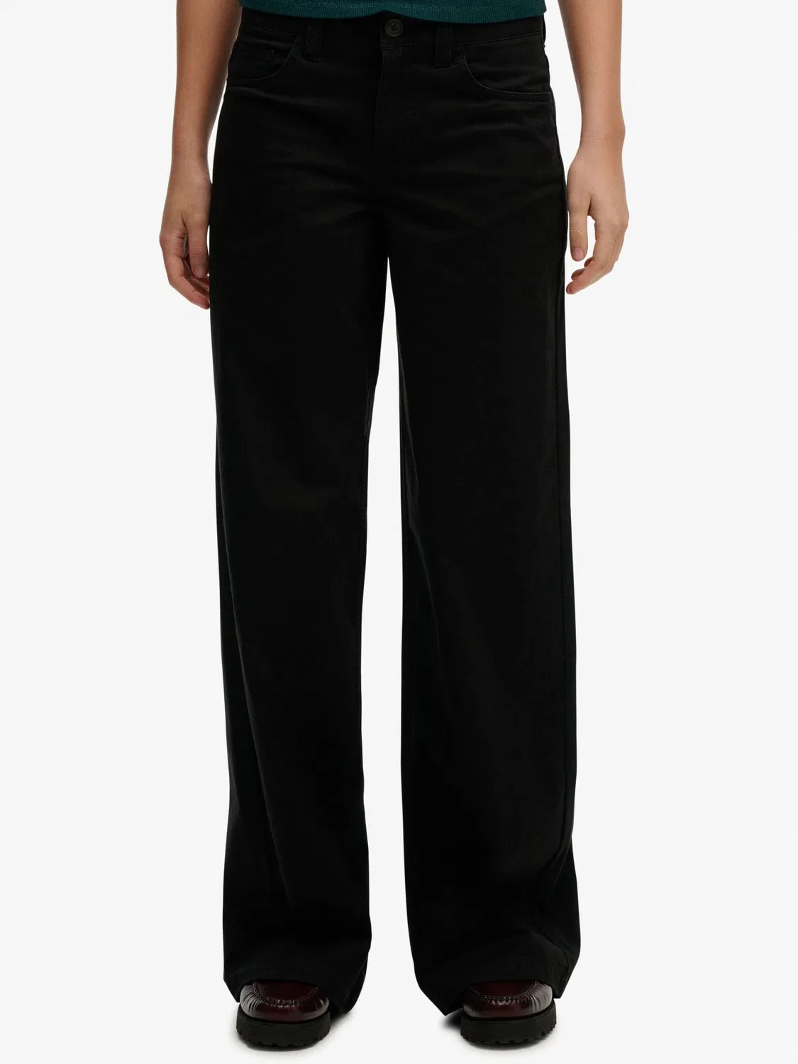Брюки чинос свободные Mid Rise Baggy Superdry, черный — фото 2