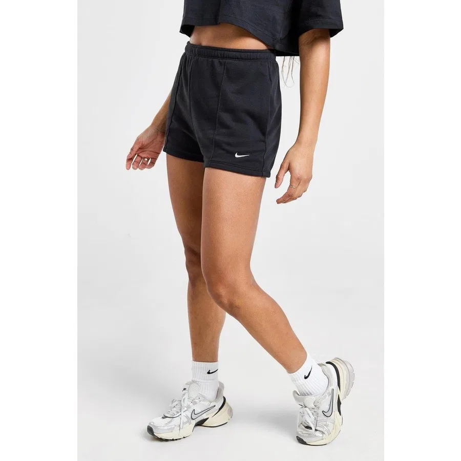 Шорты спортивные с высокой посадкой, модель Chill Terry, Nike, Черный