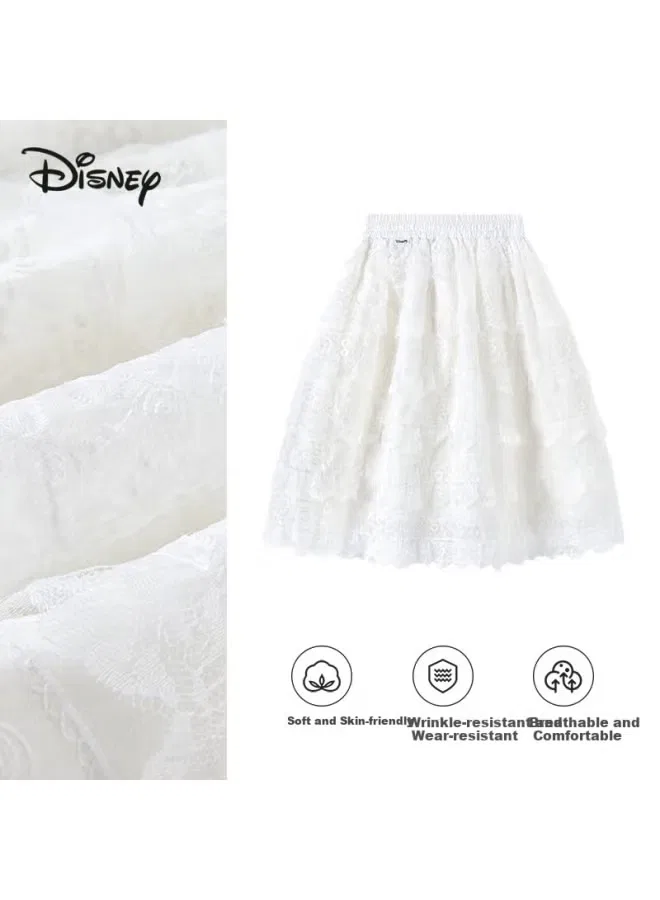 Платье с кружевной кокеткой и плиссированной юбкой Disney, белый — фото 2