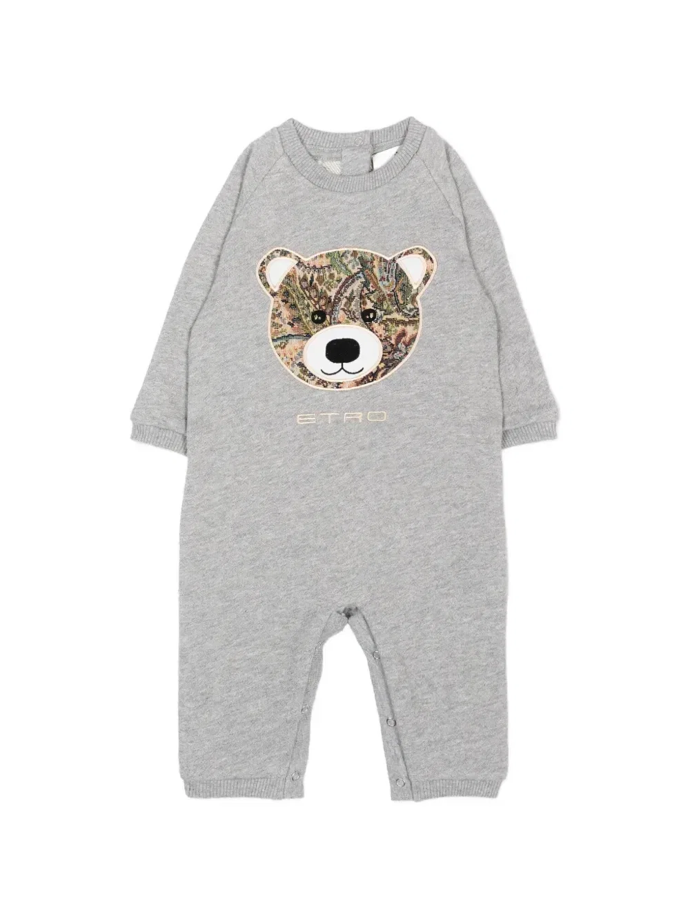 Комбинезон с нашивкой в виде плюшевого мишки Etro Kids, серый