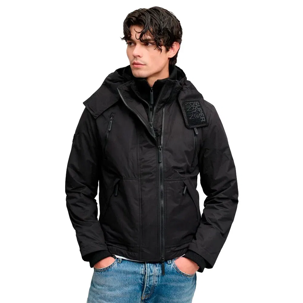 Мужская куртка-ветровка с капюшоном Superdry, Black — фото 3